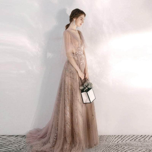 Cap Point Champagne pink / L Anaella Wedding Banquet Evening Dress