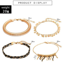 Charger l&#39;image dans la galerie, Cap Point Charlene Layered Gold Color Shell Pendant Chain Ankle Bracelet
