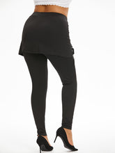 Load image into Gallery viewer, Cap Point Charmaine High Waist Lace Up 2 In 1 Skirted Leggings Two-Piece Pull On Pants
