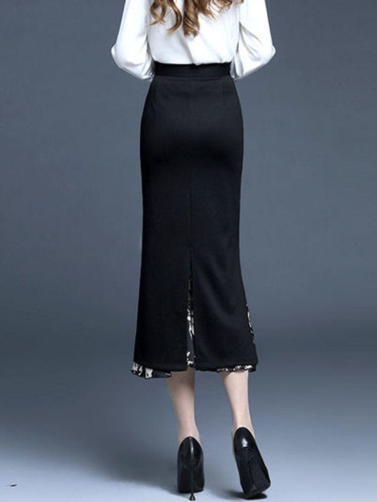 Cap Point Charmaine Mermaid Split Splice High Waist Skirt