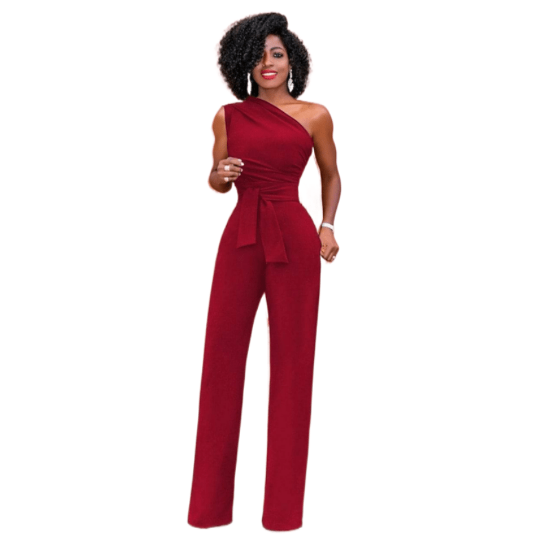 Cap Point Claret / S Belinda One Shoulder Rompers