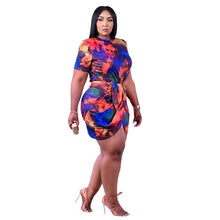 Load image into Gallery viewer, Cap Point Claudia Plus Size Fashion Short Sleeve Irregular Mini Dress
