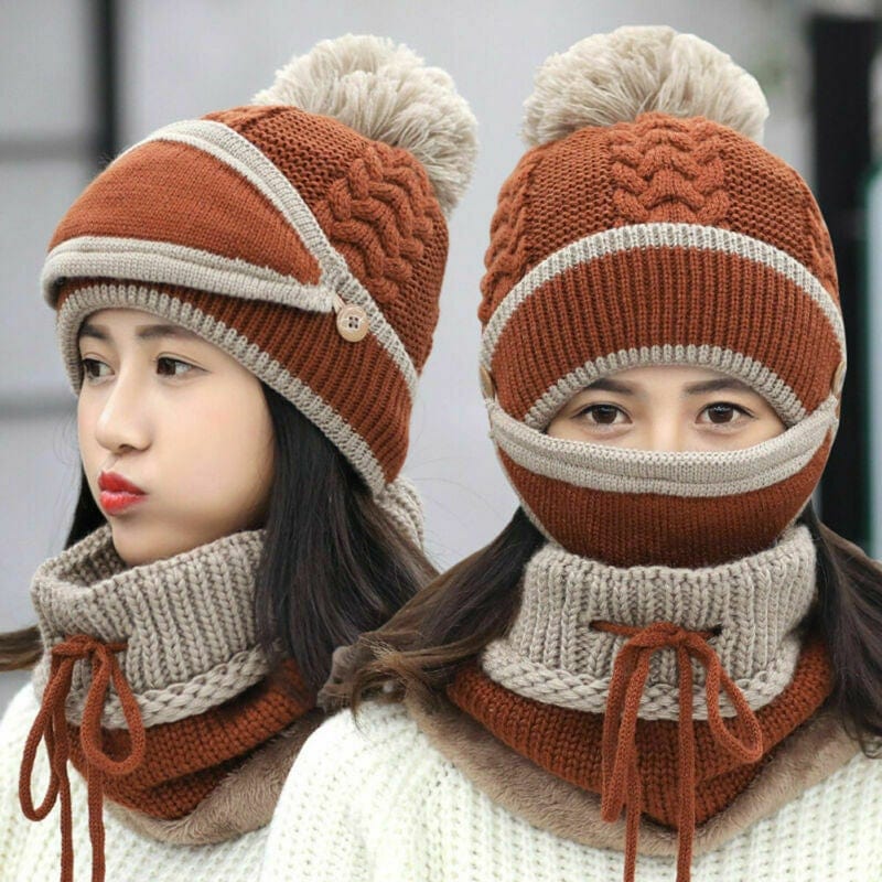 Cap Point Coffee 3 Set Women's Knitted Winter Hat