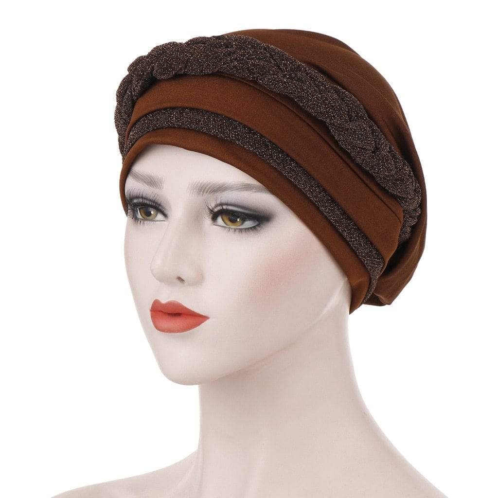 Cap Point Coffee Barbara Silky Bright Wire Braided Turban