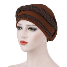 Load image into Gallery viewer, Cap Point Coffee Barbara Silky Bright Wire Braided Turban

