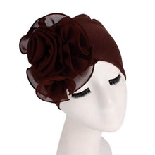 Load image into Gallery viewer, Cap Point Coffee / One size fits all New Large Flower Stretch Head Scarf Hat
