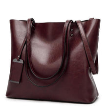 Load image into Gallery viewer, Cap Point Coffee / One size Monisa Leather bucket Double strap All-Purpose shoulder handbag
