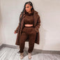Cap Point Coffee / S Melanie 2 Piece Long Sleeve Sport Sweatsuit Hoodies