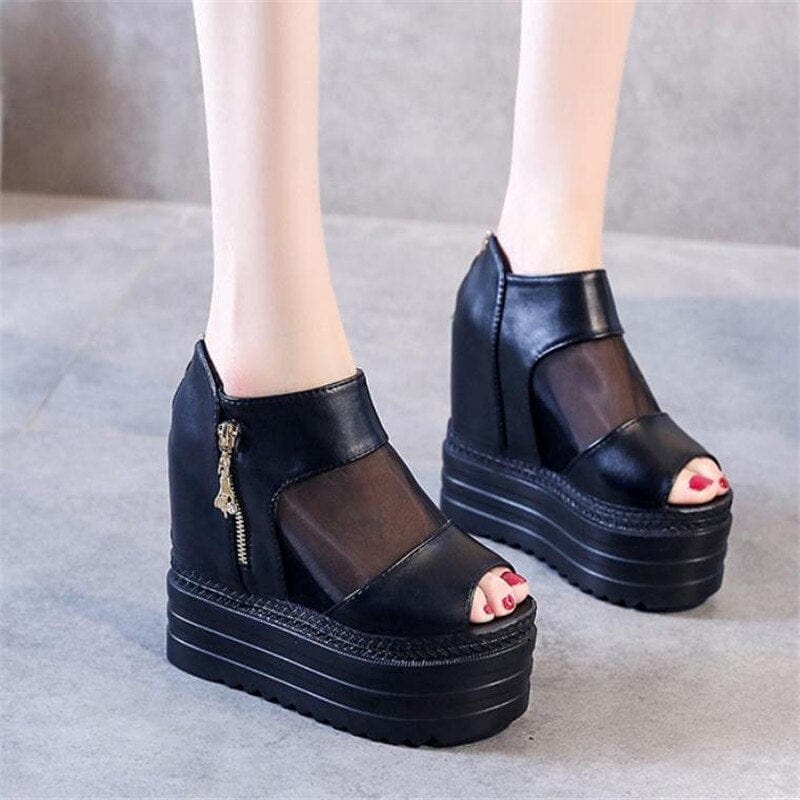 Cap Point Colette High-heeled Muffin Thick-bottom Fish Mouth sandals