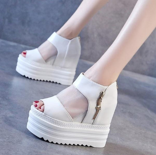 Cap Point Colette High-heeled Muffin Thick-bottom Fish Mouth sandals