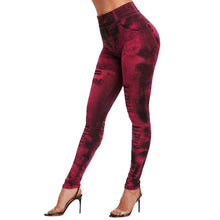 Load image into Gallery viewer, Cap Point Color 15 / XXXL High Waist Imitation Jean Running Leggings
