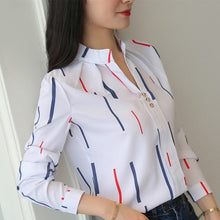 Load image into Gallery viewer, Cap Point Constantia Fashion Stripe Casual Long Sleeve Office Blouse

