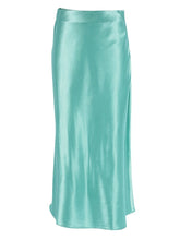 Load image into Gallery viewer, Cap Point Cyan / S Perline High Waisted Satin Office Ladies Maxi Skirt
