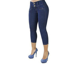 Load image into Gallery viewer, Cap Point dark blue / XXXL Sexy Button Fly Slim Breathable Elastic Waist Pencil Short Pants
