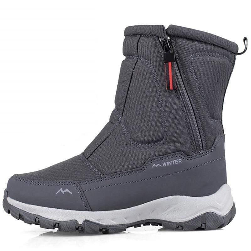 Cap Point dark grey / 5.5 Men's Hiking Snow Boots with Warm Velor Side Zipper