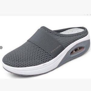 Cap Point Dark Grey / 6 New Non-slip Platform Breathable Mesh Outdoor Walking Slippers