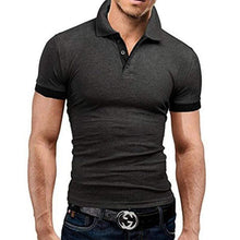 Load image into Gallery viewer, Cap Point Dark grey black / XXS Cody Summer Stritching Men&#39;s Shorts Sleeve Polo
