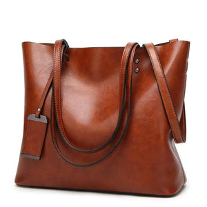 Cap Point Dark Khaki / One size Monisa Leather bucket Double strap All-Purpose shoulder handbag