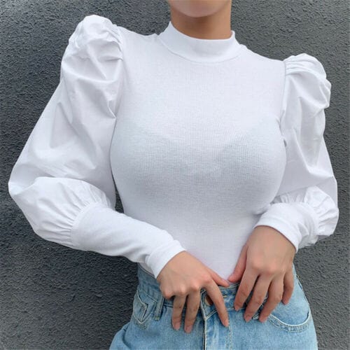 Cap Point Debra Elegant fashion blouse with long puff sleeves