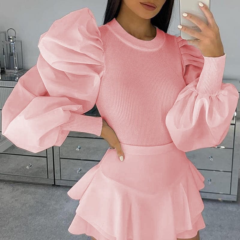 Cap Point Debra Elegant fashion blouse with long puff sleeves