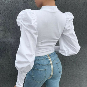 Cap Point Debra Elegant fashion blouse with long puff sleeves