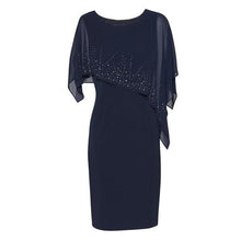 Load image into Gallery viewer, Cap Point Deep Blue / 2 Shine Chiffon with Beading Mother of the Bride Dress
