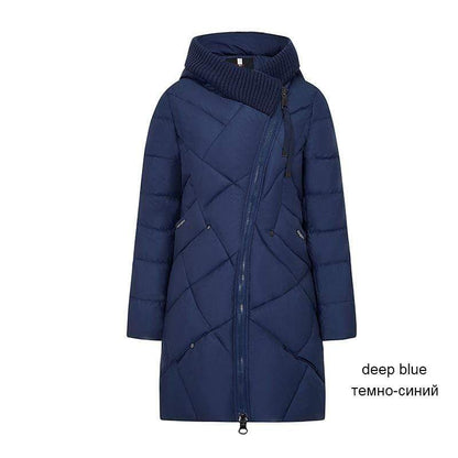 Cap Point Deep Blue / S Winter Brand Thick Winter Organic Hooded Parka Coat