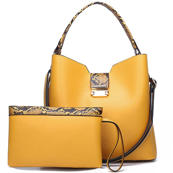 Cap Point Denise Fashion Clutches High Quality Leather Large Shoulder Tote Crossbody Messenger Bag Set