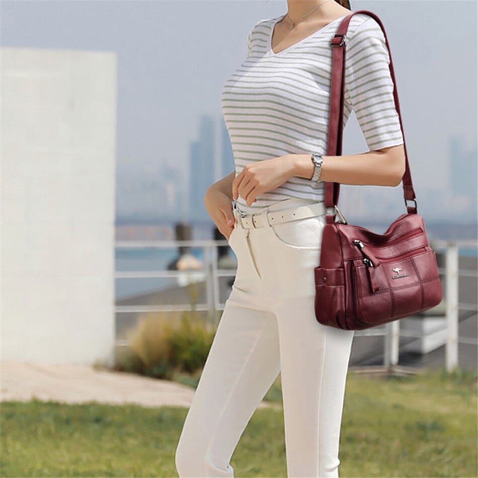 Cap Point Denise Genuine Brand Leather Designer Shoulder Crossbody HandBag