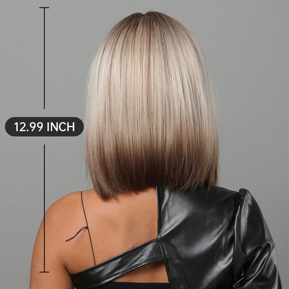 Cap Point Dina Short Straight Synthetic Daily Cosplay Party Heat Resistant Ombre Bo Hair Wigs
