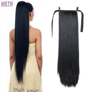 Cap Point Dina Synthetic Fiber Straight Hair Wigs With Ponytail Extensions