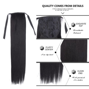 Cap Point Dina Synthetic Fiber Straight Hair Wigs With Ponytail Extensions