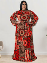 Load image into Gallery viewer, Cap Point Doris Plus Size Elegant Long Sleeve Printed  Maxi Dress
