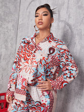Load image into Gallery viewer, Cap Point Doris Trendy Casual Leaf Floral Print Blouse and Wide Leg Pants Set
