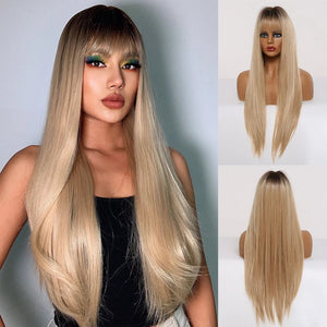 Cap Point E / One size fits all Amanda Long Straight Synthetic Wigs