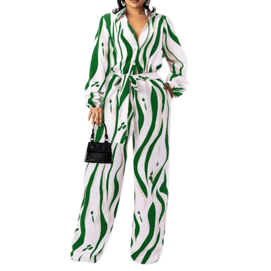 Cap Point Eden Long Sleeve Belted Loose Oversized Romper