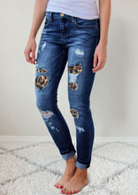 Load image into Gallery viewer, Cap Point Eileen Patchwork Ripped Denim Pencil Jean Pants

