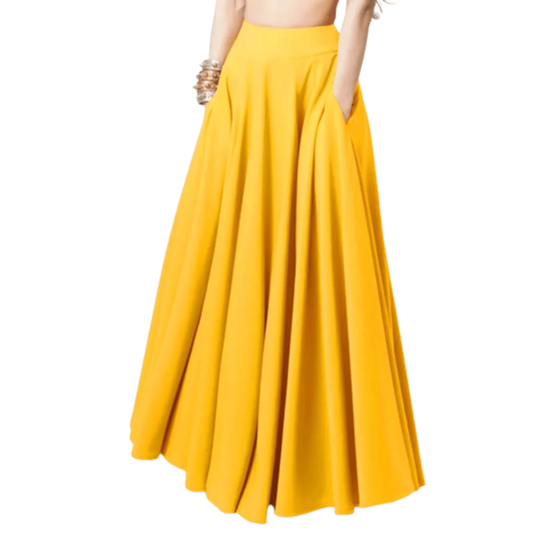 Cap Point Eleanne Elegant A-line High Waist Solid Maxi Skirt