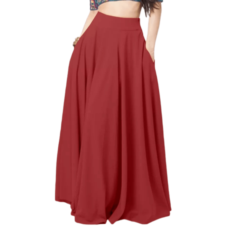 Cap Point Eleanne Elegant A-line High Waist Solid Maxi Skirt