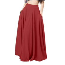 Load image into Gallery viewer, Cap Point Eleanne Elegant A-line High Waist Solid Maxi Skirt
