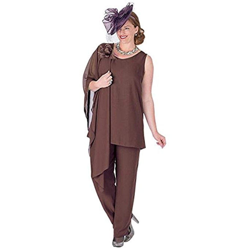 Cap Point Elegant 3 Pieces Proud Mother The Bride Pant Suit