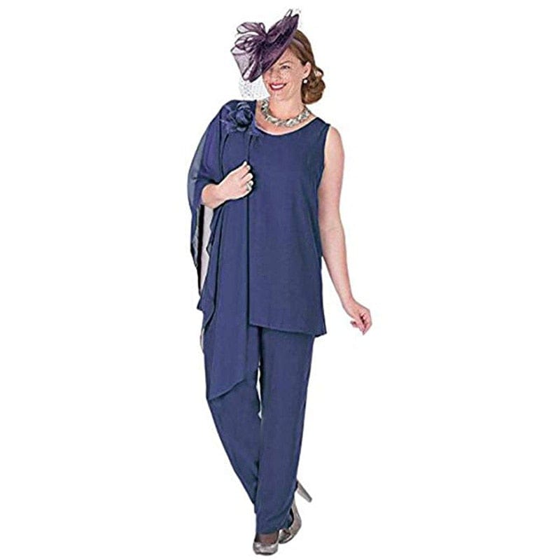 Cap Point Elegant 3 Pieces Proud Mother The Bride Pant Suit