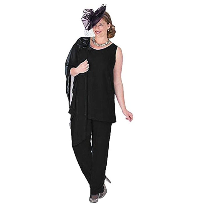 Cap Point Elegant 3 Pieces Proud Mother The Bride Pant Suit