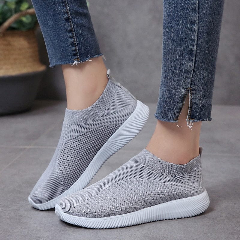 Cap Point Elegant Breathable Mesh Knit Sock Platform Sneakers