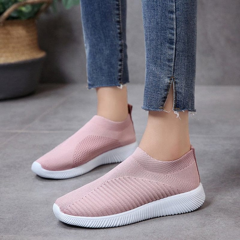 Cap Point Elegant Breathable Mesh Knit Sock Platform Sneakers