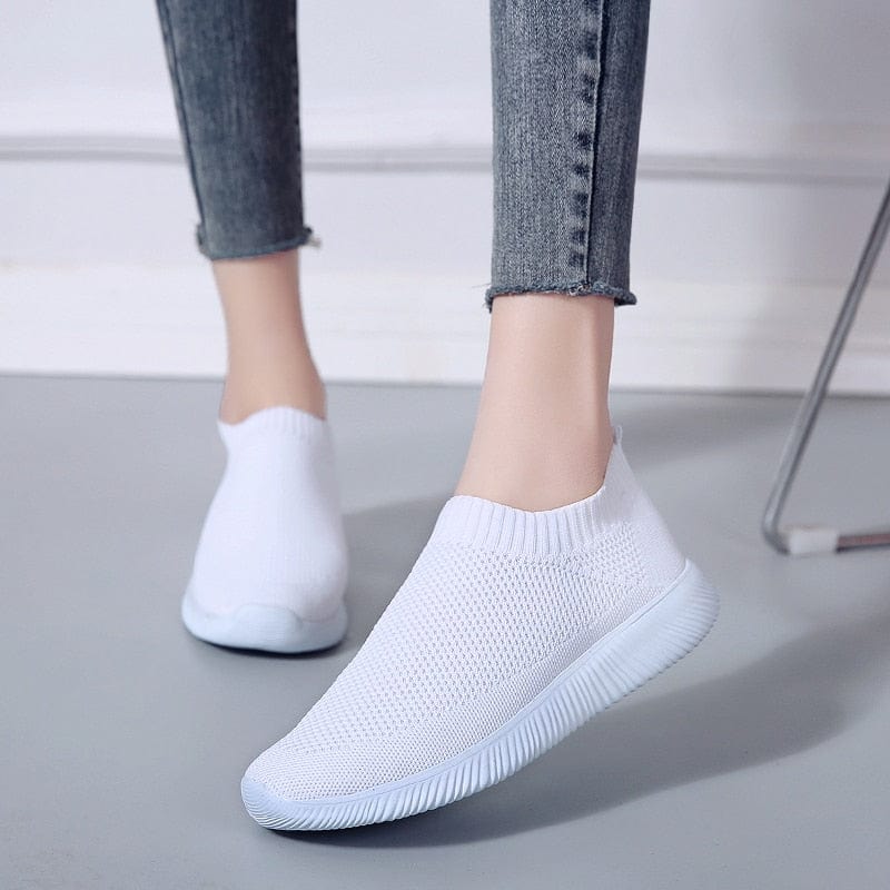Cap Point Elegant Breathable Mesh Knit Sock Platform Sneakers