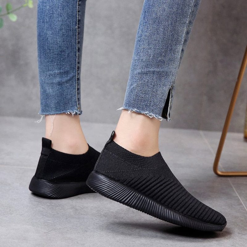Cap Point Elegant Breathable Mesh Knit Sock Platform Sneakers