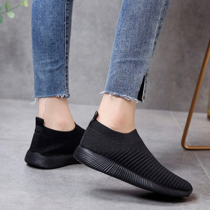 Cap Point Elegant Breathable Mesh Knit Sock Platform Sneakers