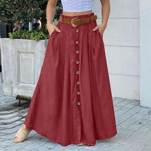 Load image into Gallery viewer, Cap Point Elegant buttoned high waist long skirt
