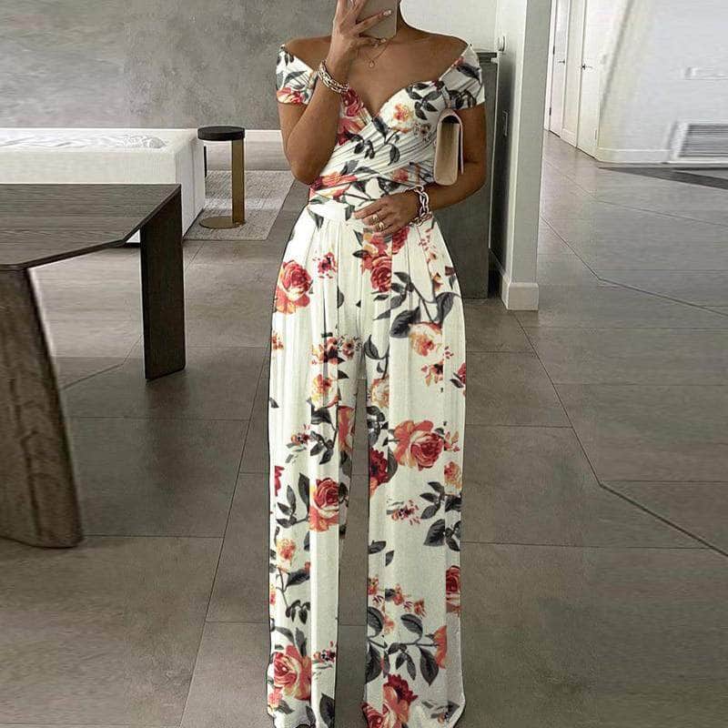 Cap Point Elegant  Wide Leg Sexy Off Shoulder Jumpsuit